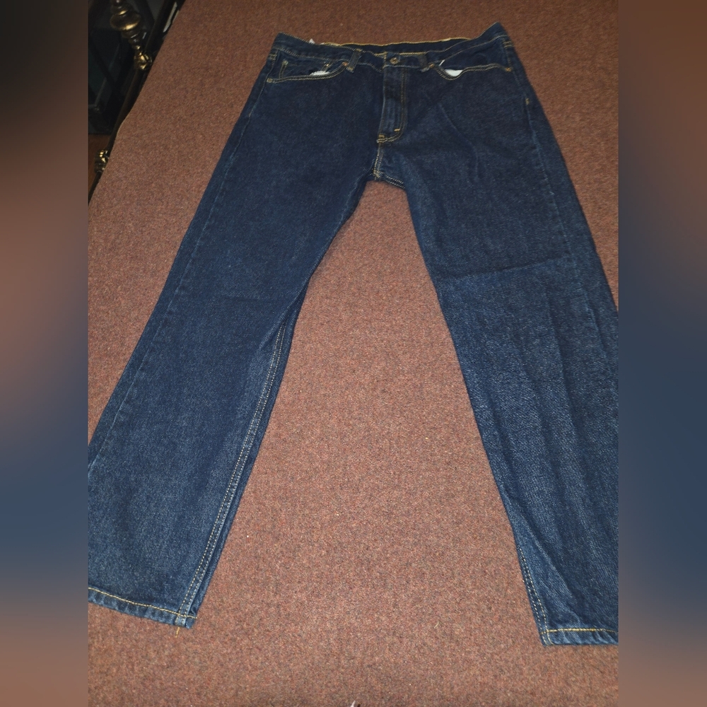 Levi's 505 Jeans Men's 36x30 But Measurung 36x29.5 Dark Blue Like New - Picture 6 of 6